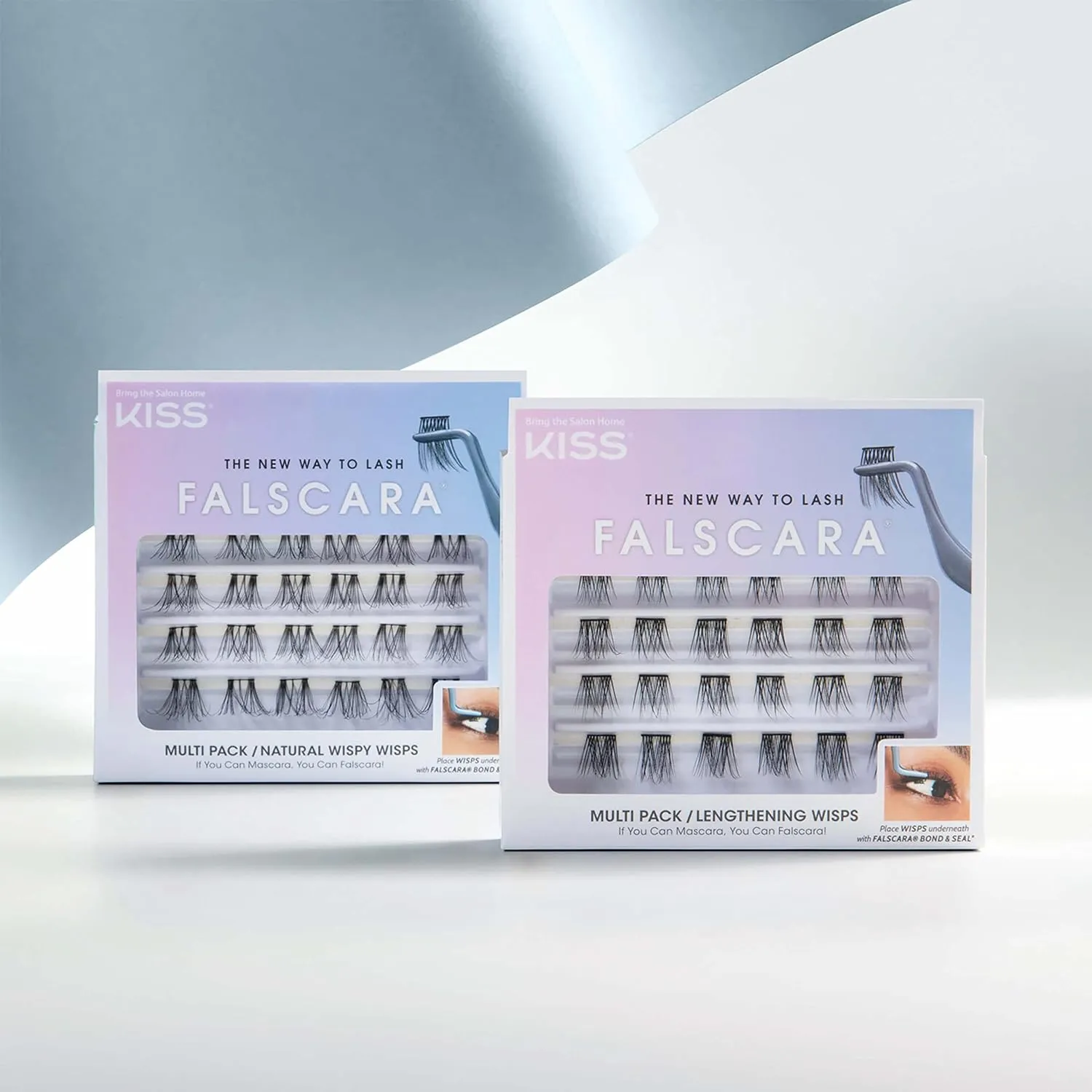 KISS FALSCARA multi pack natural wispy wisps رموش صناعية طرفية طبيعية
