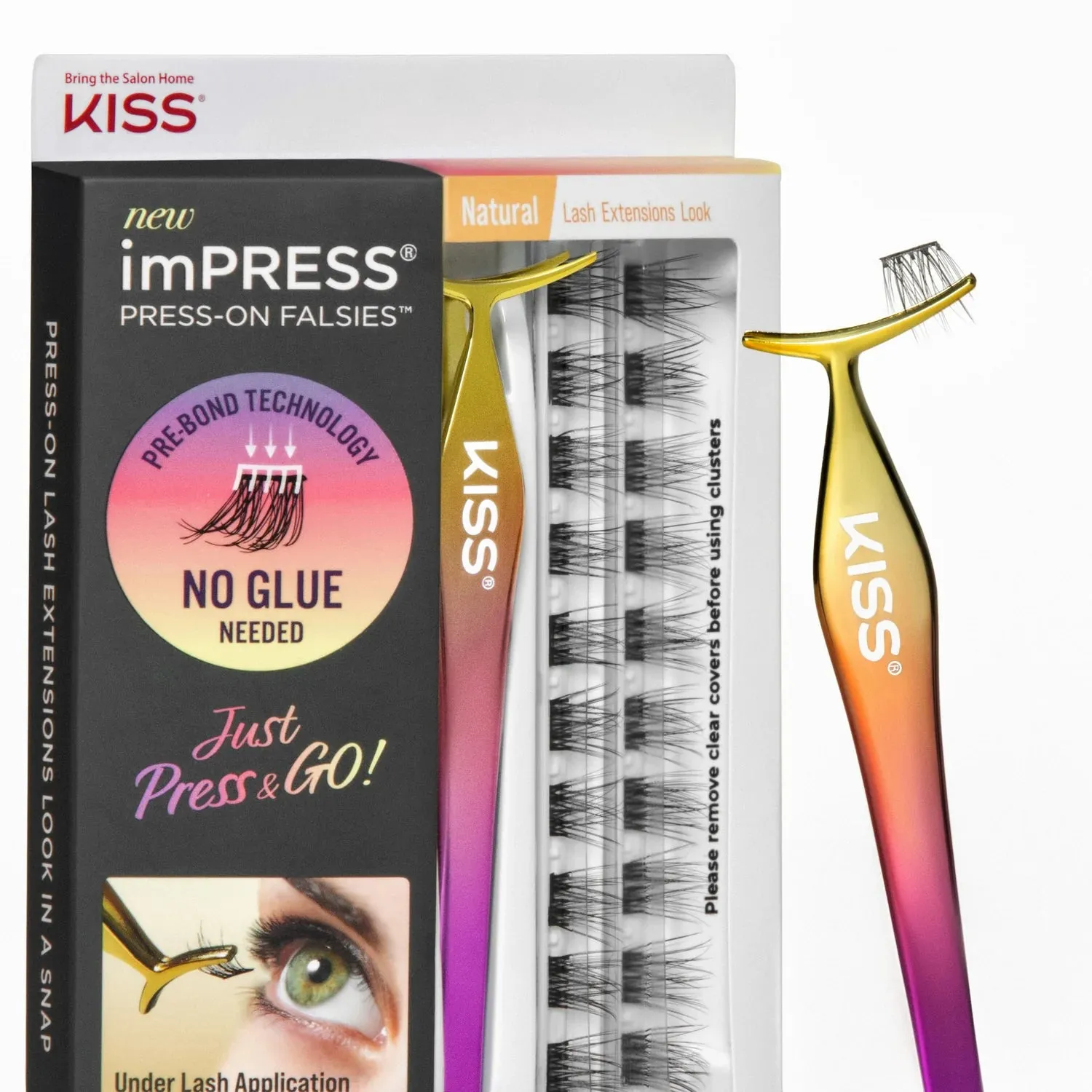 KISS Impress Press on Falsies SPIKY Lash Extensions press & go only 1 step رموش صناعية طرفية خطوة واحدة بدون صمغ