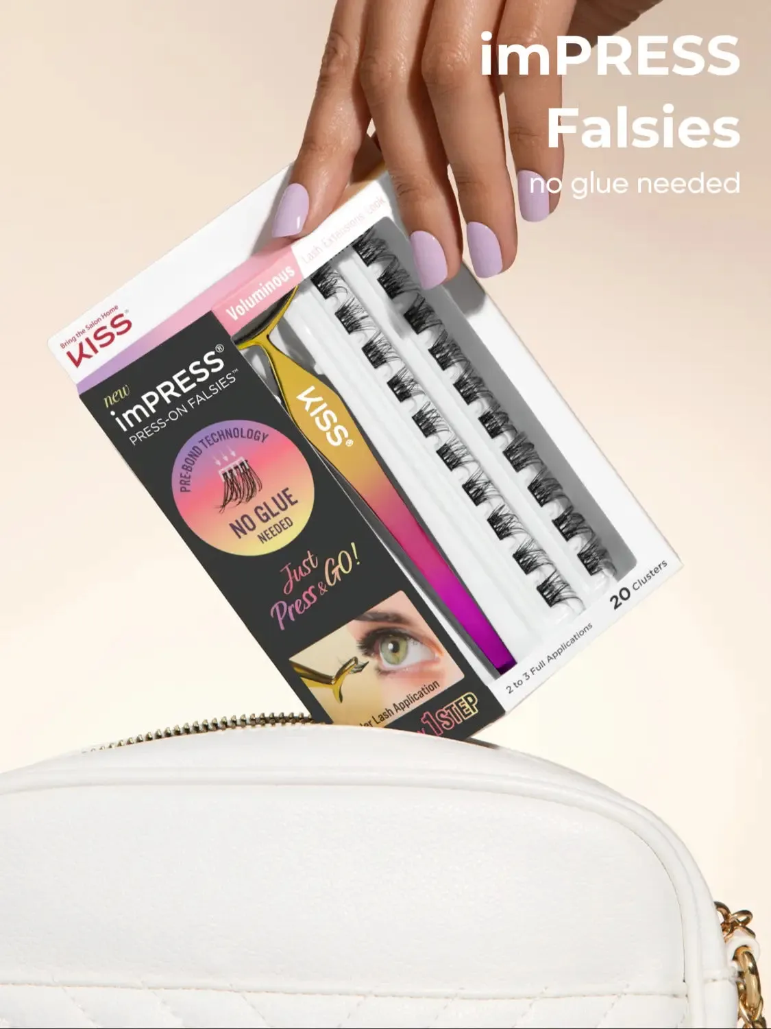 KISS Impress Press on Falsies SPIKY Lash Extensions press & go only 1 step رموش صناعية طرفية خطوة واحدة بدون صمغ