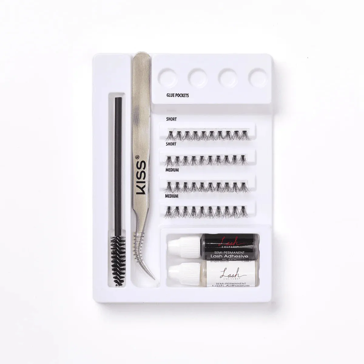 KISS lash couture luxtensions collection 3D flaux lash extensions kit 40 clusters  بكج رموش اكستنشن تدوم لاسبوعين