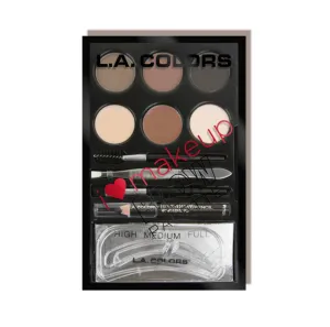 LA COLORS I Love Makeup 13 Piece Set Brow Define & Sculpt Brows Medium To Dark مجموعه تحديد الحواجب
