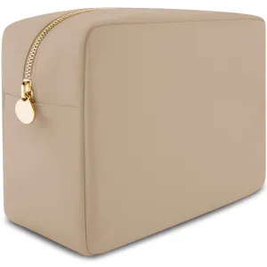 Large Makeup Bag Beige - Travel Toiletry Bag For Women