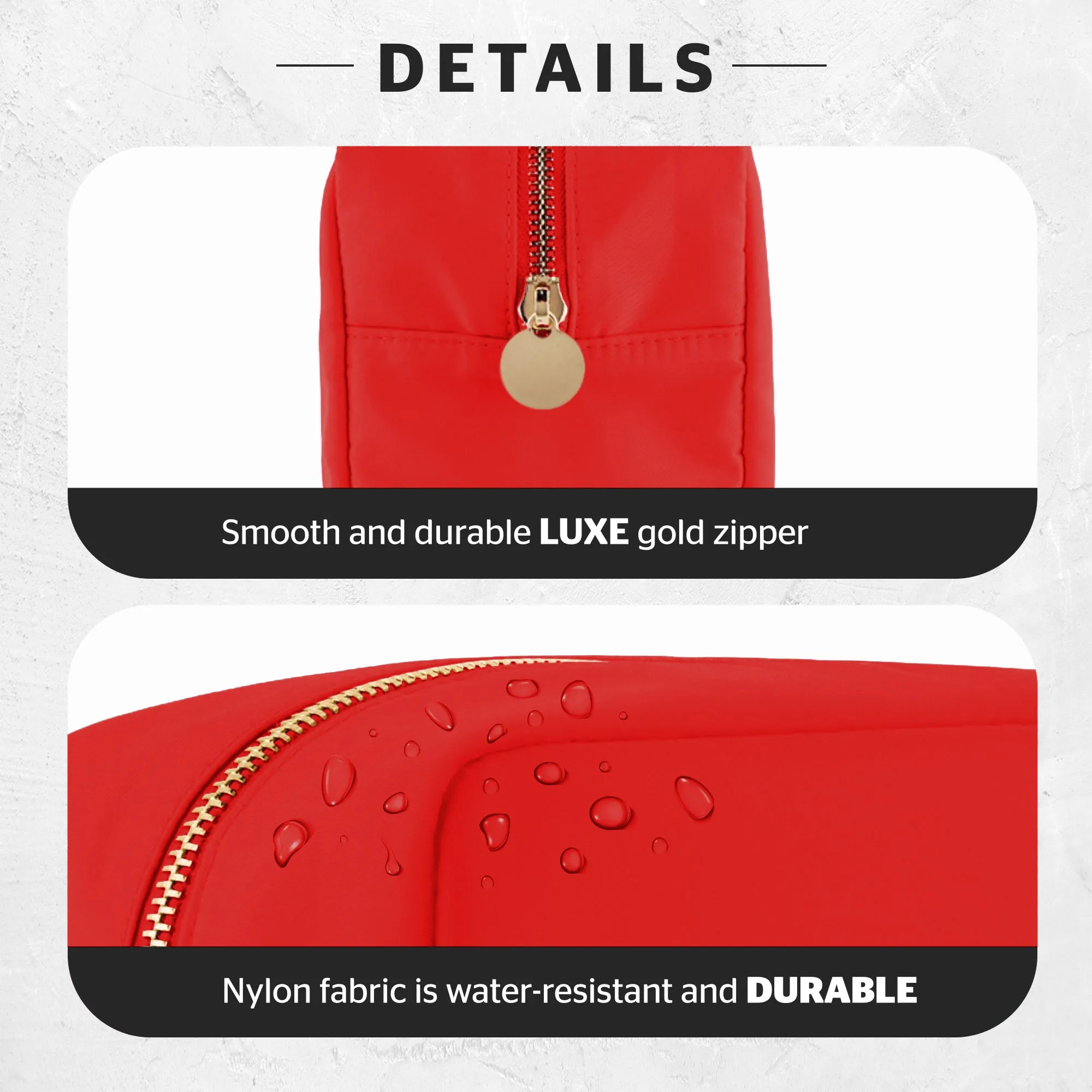 Large Makeup Bag Red - Travel Toiletry Bag For Women