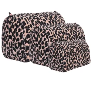 Leopard Velvet 3 Piece Travel Set