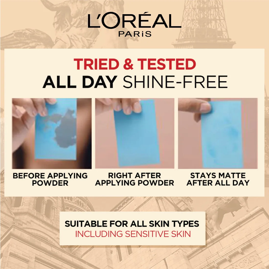 L’Oréal Paris Infallbile 24h Oil Killer High Coverage Compact Powder | Matte-Finish, Lightweight & Blendable & Compact For Face Makeup | With SPF 32 & PA     | 250 Radiant Sand