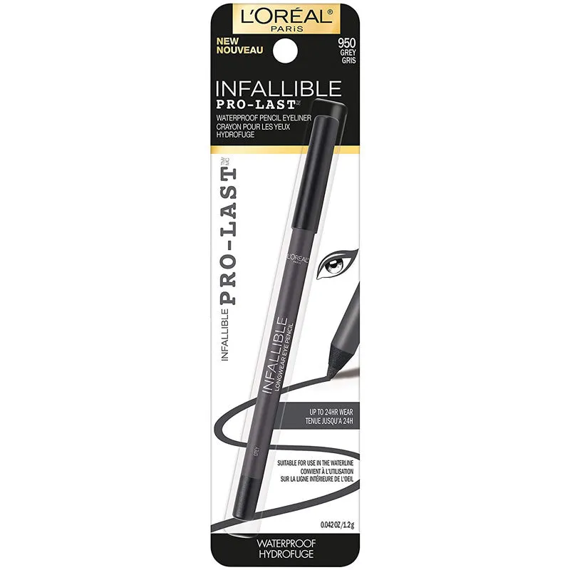 L'OREAL - Infallible, Pro-Last Waterproof Pencil Eyeliner, Grey - 0.042 oz. (1.2 g)