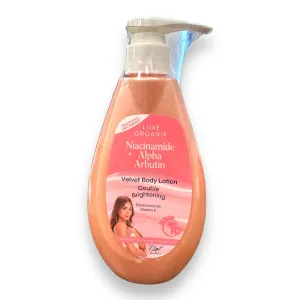Luxe Organix Niacinamide   Alpha Arbutin - Velvet Body Lotion - Double Brightening 400ml ( pink )