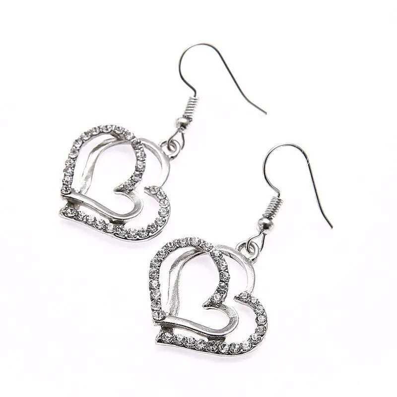 Luxury Double Heart Jewelry Set For Women Wedding Gold Jewelry