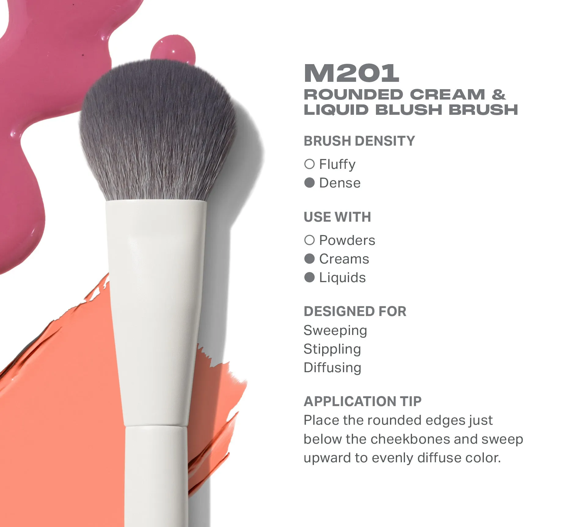 M201 Rounded Cream & Liquid Blush Brush