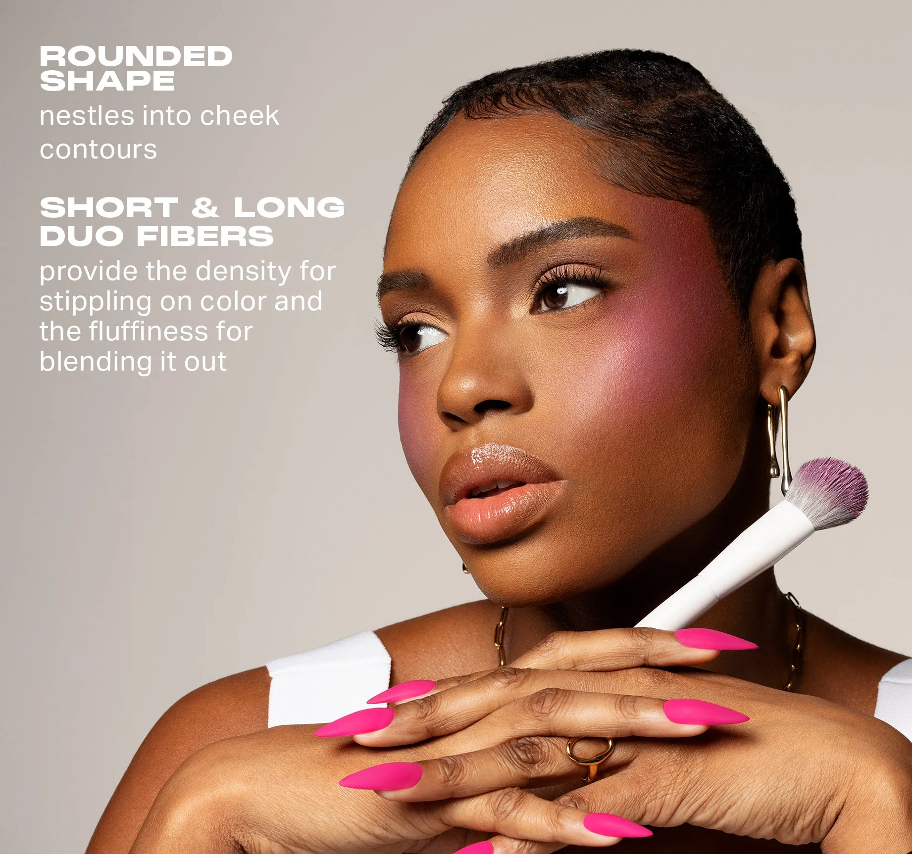 M201 Rounded Cream & Liquid Blush Brush