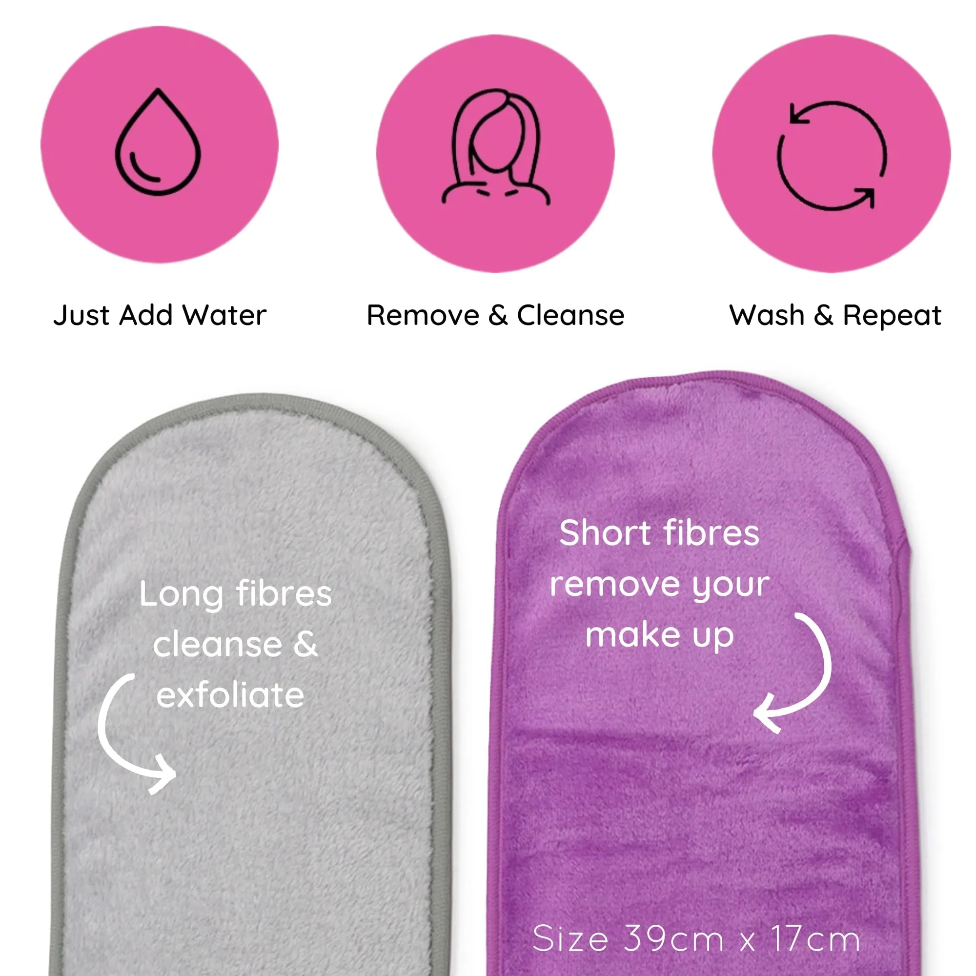 Makeup Remover Cloth Reusable Microfiber Face Towel Washable, Facial Cleansing Cloths [5 Per Pack]
