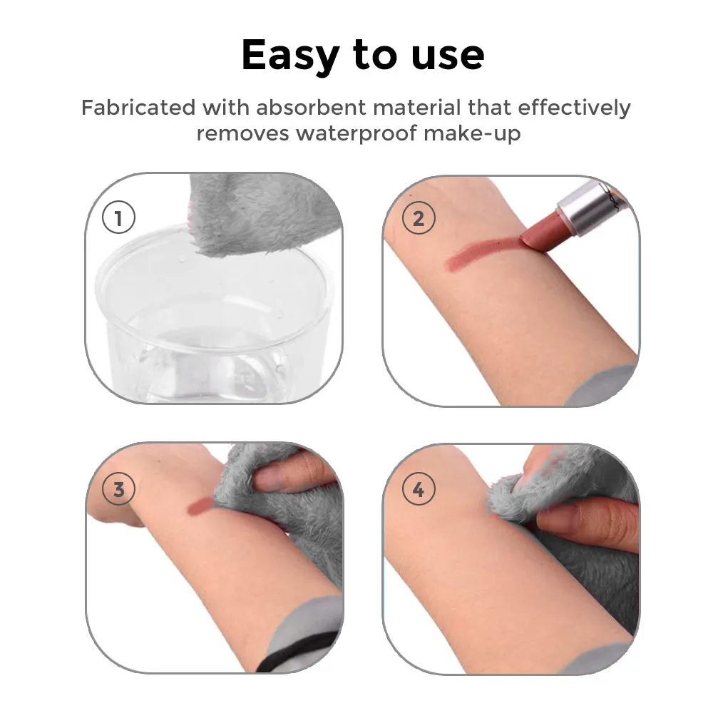 Makeup Remover Cloth Reusable Microfiber Face Towel Washable, Square Facial Cleansing Cloth, Makeup Hair Band for Sports Yoga Gym Band