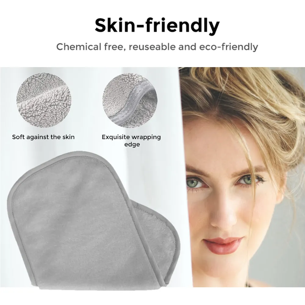 Makeup Remover Cloth Reusable Microfiber Face Towel Washable, Square Facial Cleansing Cloth, Makeup Hair Band for Sports Yoga Gym Band