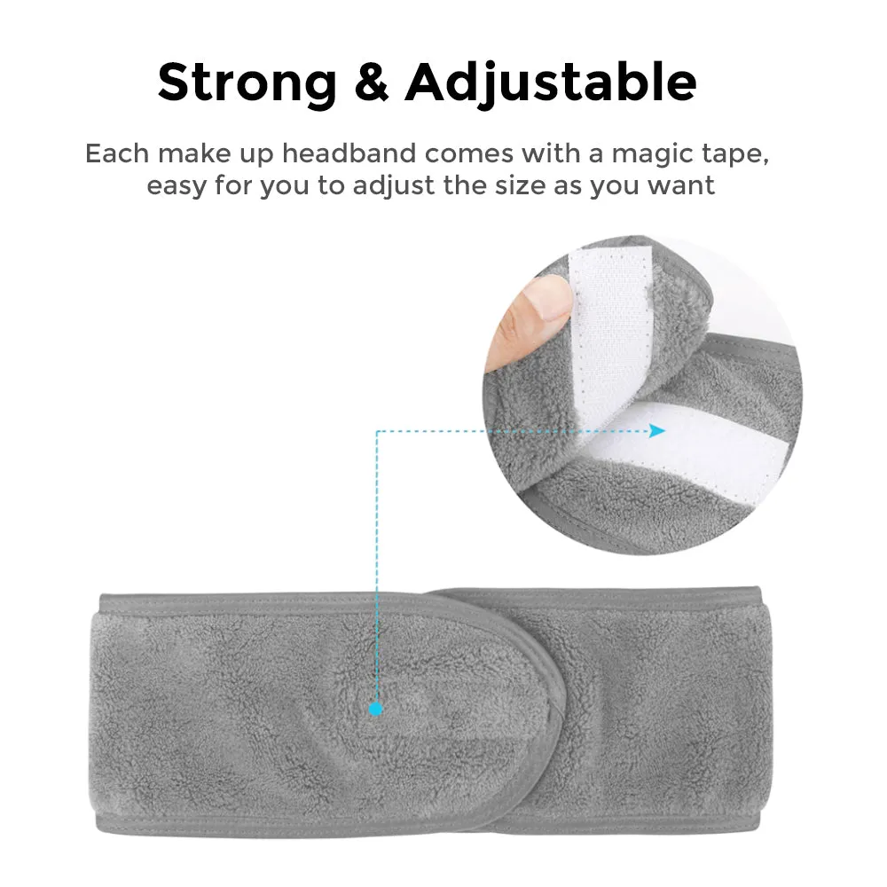 Makeup Remover Cloth Reusable Microfiber Face Towel Washable, Square Facial Cleansing Cloth, Makeup Hair Band for Sports Yoga Gym Band