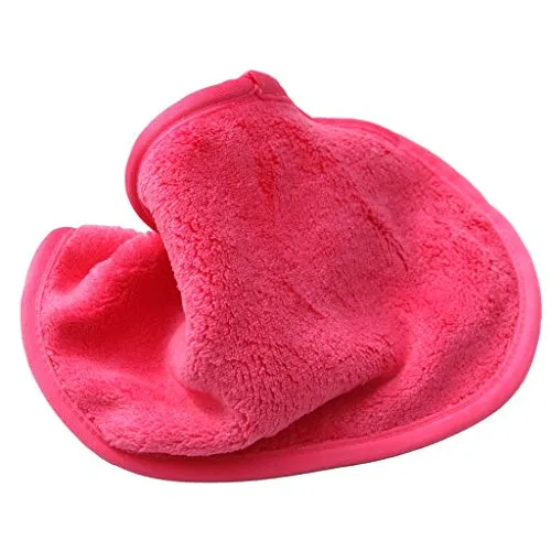 Makeup Remover - Facial Cleansing Cloth - Natural Makeup Remover-Works with Warm Water - Waterproof Mascara Remover - Perfect for Sensitive Skin -Pink