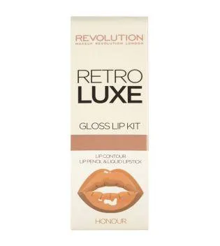 Makeup Revolution - Gloss Lip Kit Retro Luxe - Honour
