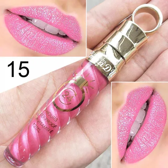 Matte Liquid Lipstick, Lip Stain, Waterproof, Long-Lasting, Sexy Pigment Nude Glitter Style Lip Gloss - Beauty Red Lip Tint.