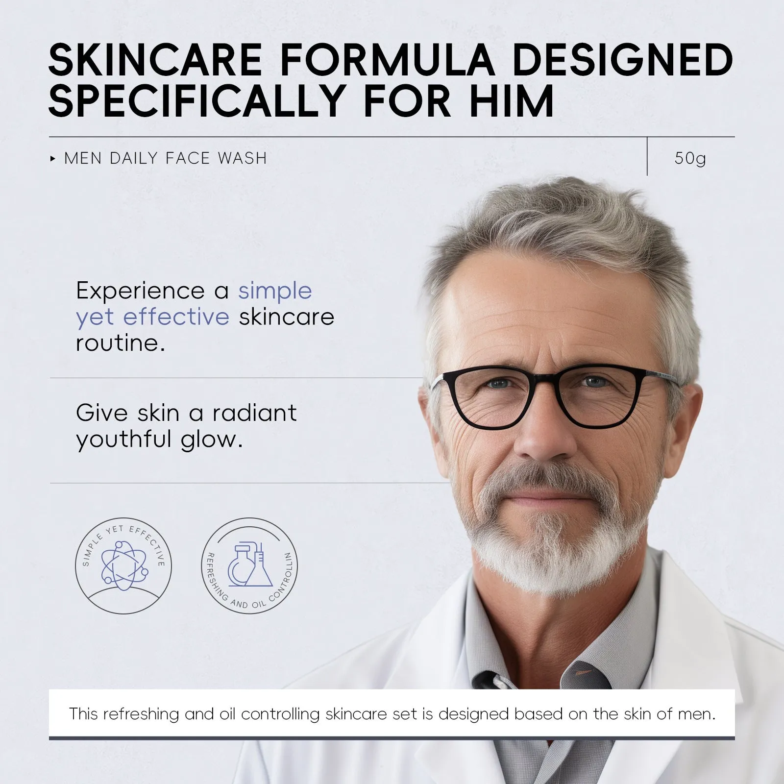 Men's Daily Facial Cleanser 50g Clean Pores