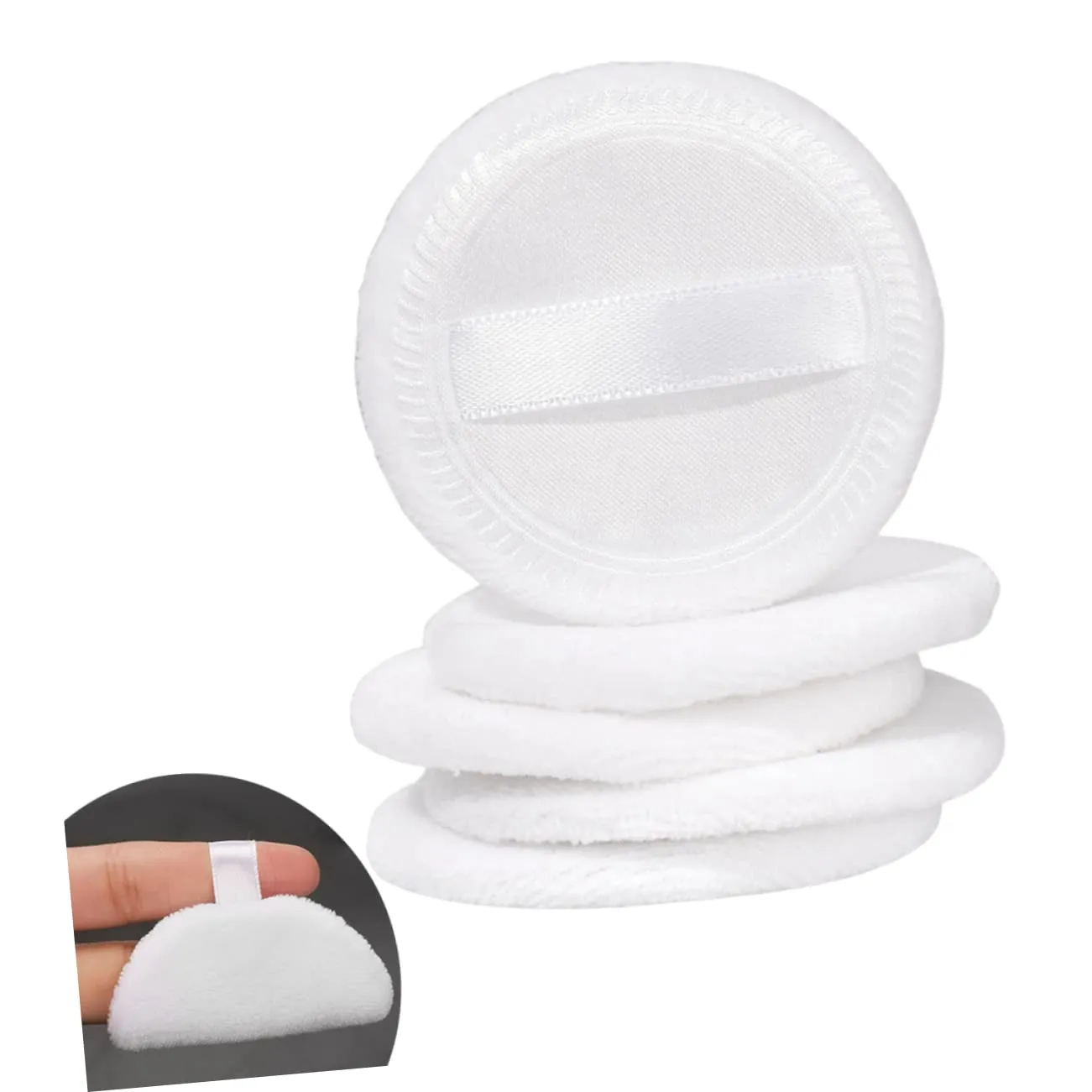 MERRYHAPY 5pcs Makeup Powder Puff Soft Cotton Foundation Applicators for Loose Powder for Women Girls Gentle Skin for Home Salon Travel