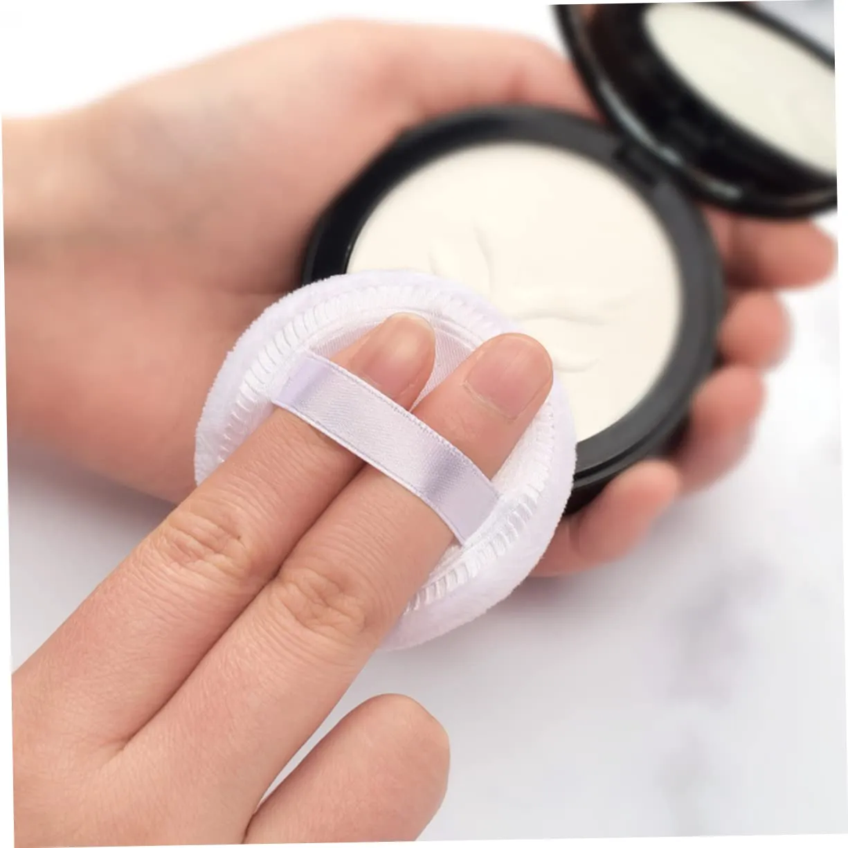 MERRYHAPY 5pcs Makeup Powder Puff Soft Cotton Foundation Applicators for Loose Powder for Women Girls Gentle Skin for Home Salon Travel