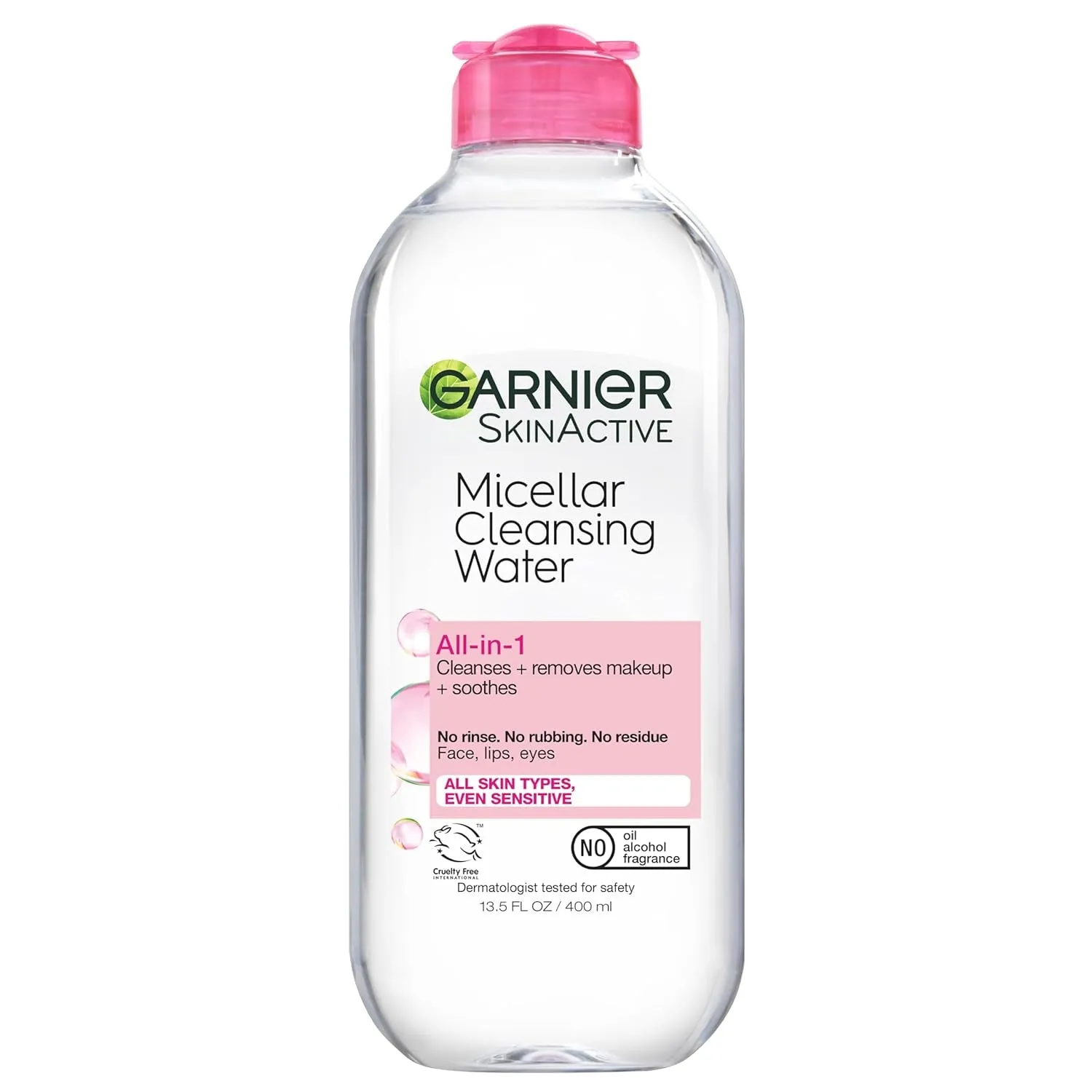 Micellar Water Hydrating Facial Cleanser and Makeup Remover for Sensitive Skin, Vegan and Cruelty-Free, 13.5 Fl Oz (400 mL)