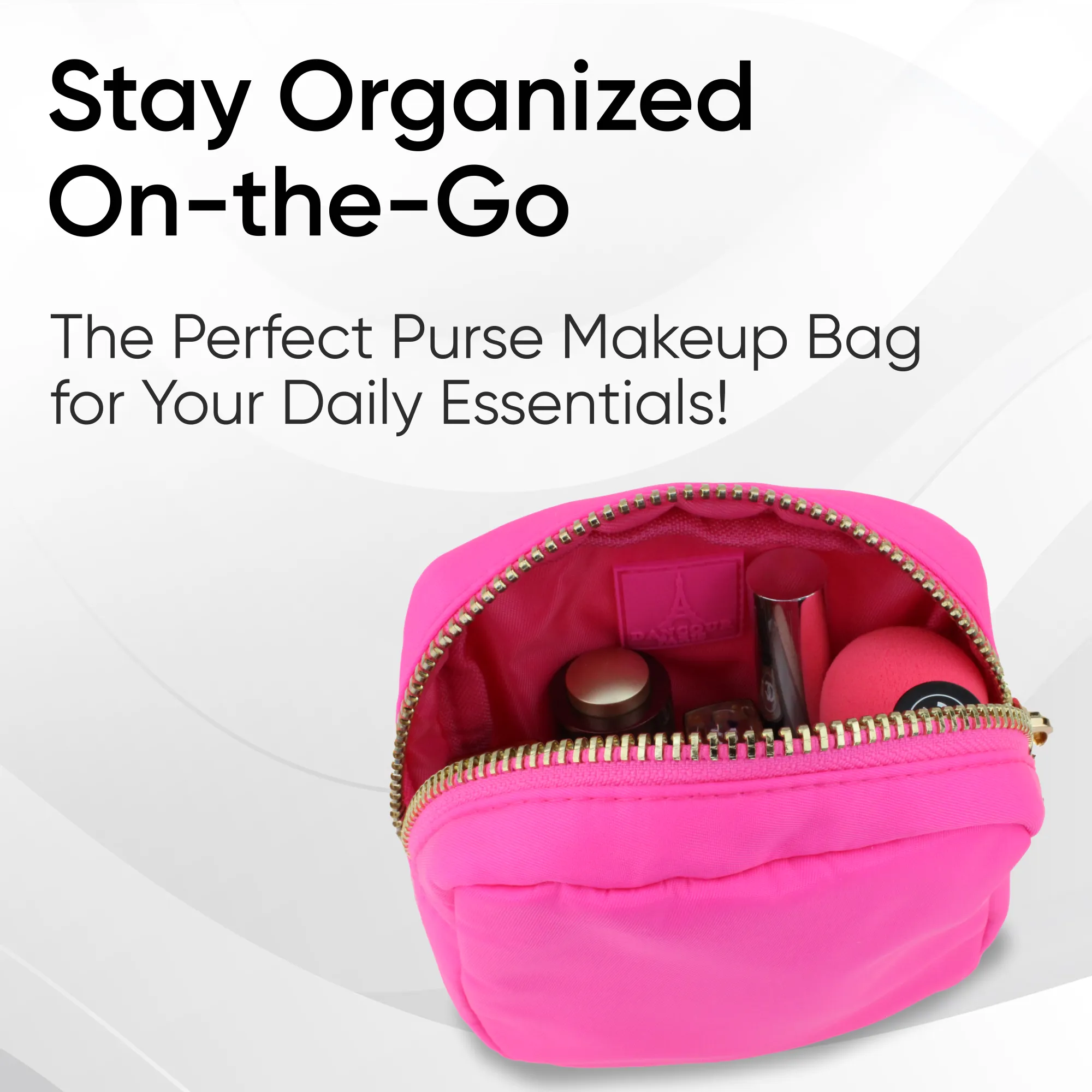 Mini Makeup Bag For Purse - Hot Pink Pouch - Coin Purse Wallet For Women