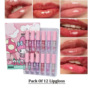 Miss Beauty New Pack Of 12pcs kitty  Magic Waterproof Charming Colors lip gloss NO.1060