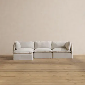 Modular Washable 3-Seater Sectional in Powder | Memorix  Seat | Contour Pillow