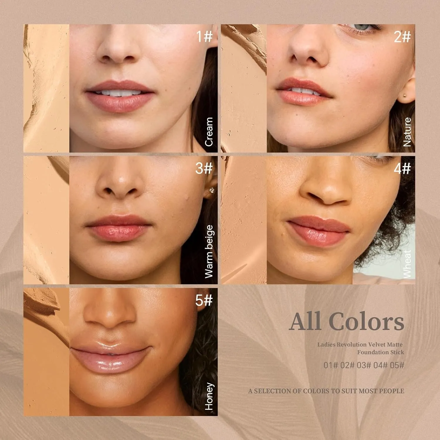Multi-Use Foundation Stick Makeup with Built-In Brush, Lightweight Buildable Medium-to-Full Coverage, Longwear Contour Stick, Natural Finish
