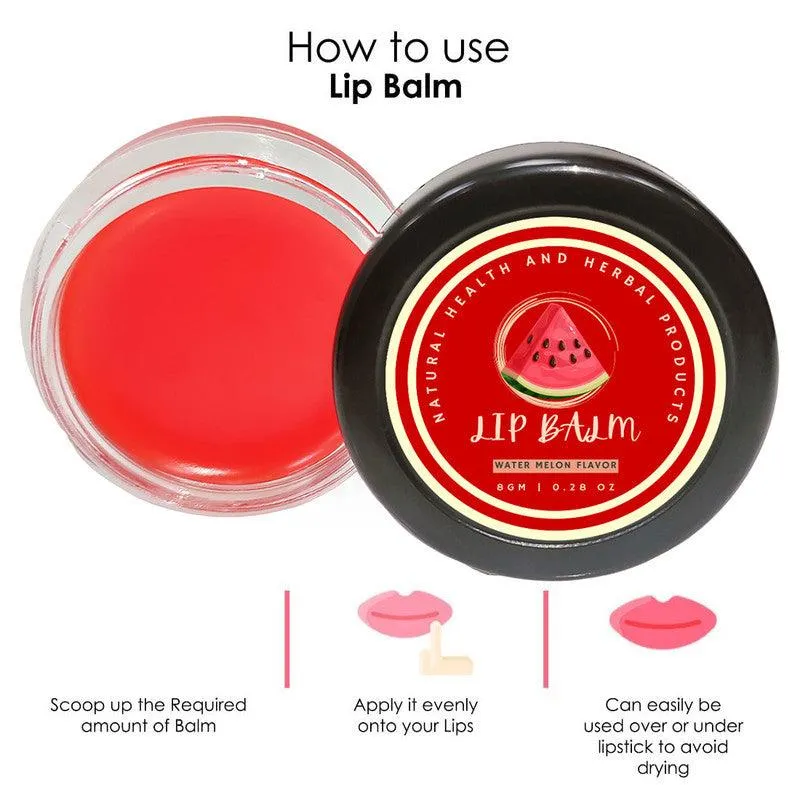 Natural Health and Herbal products Tropical Water-Melon Bliss Lip Balm Moisturize Refresh Bright Lips long lasting 12 Hrs Miniaturization, Long Lasting, Romantic, Kissable, Smooth Enriched, Care- 8g