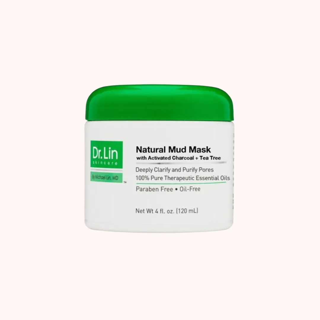 Natural Mud Mask with Activated Charcoal   Tea Tree Oil 4 oz