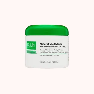 Natural Mud Mask with Activated Charcoal   Tea Tree Oil 4 oz