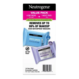 Neutrogena Makeup Remover and Night Calming Cleansing Towelettes, 25 ct., 5 pk.