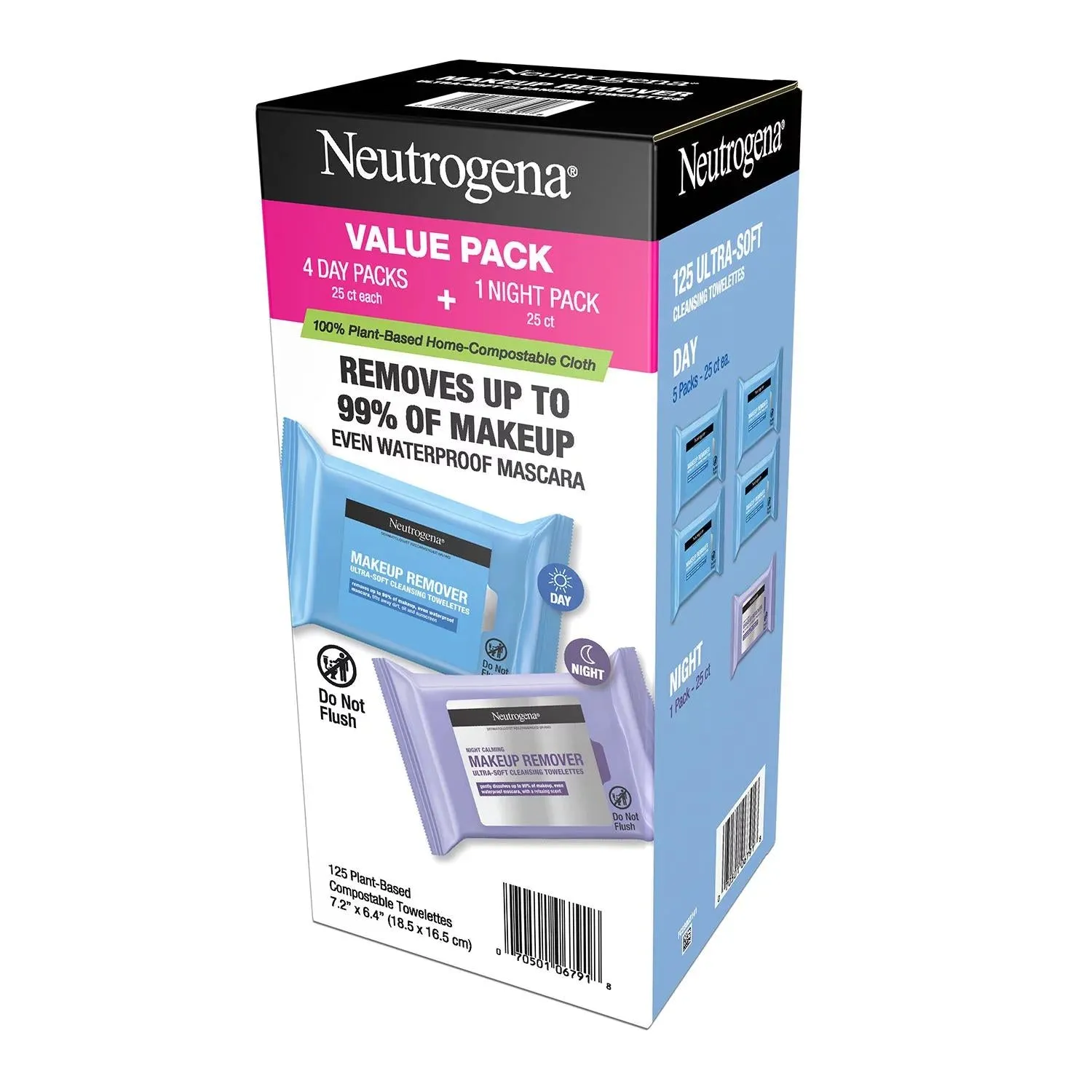 Neutrogena Makeup Remover and Night Calming Cleansing Towelettes, 25 ct., 5 pk.