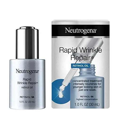 Neutrogena Rapid Wrinkle Repair Hyaluronic Acid Retinol Cream, Anti Wrinkle Cream, Face Moisturizer, Neck Cream & Dark Spot Remover for Face - Day & Night Cream with Hyaluronic Acid & Retinol, 1.7 oz