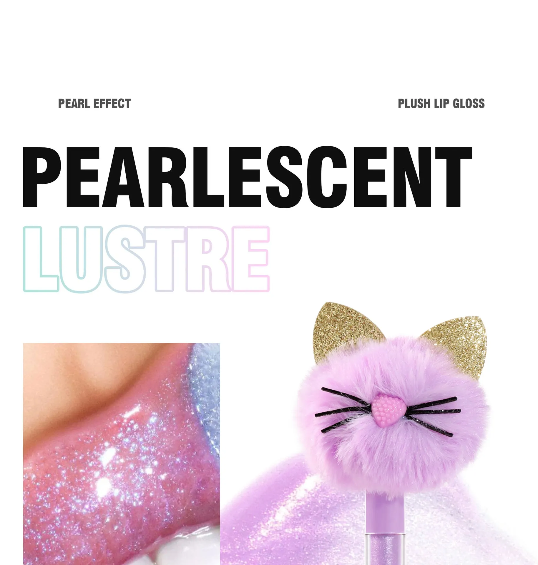 New Pearl Gloss Cat Head Furry Polarized Lip Glaze Moisturizing Lip Gloss