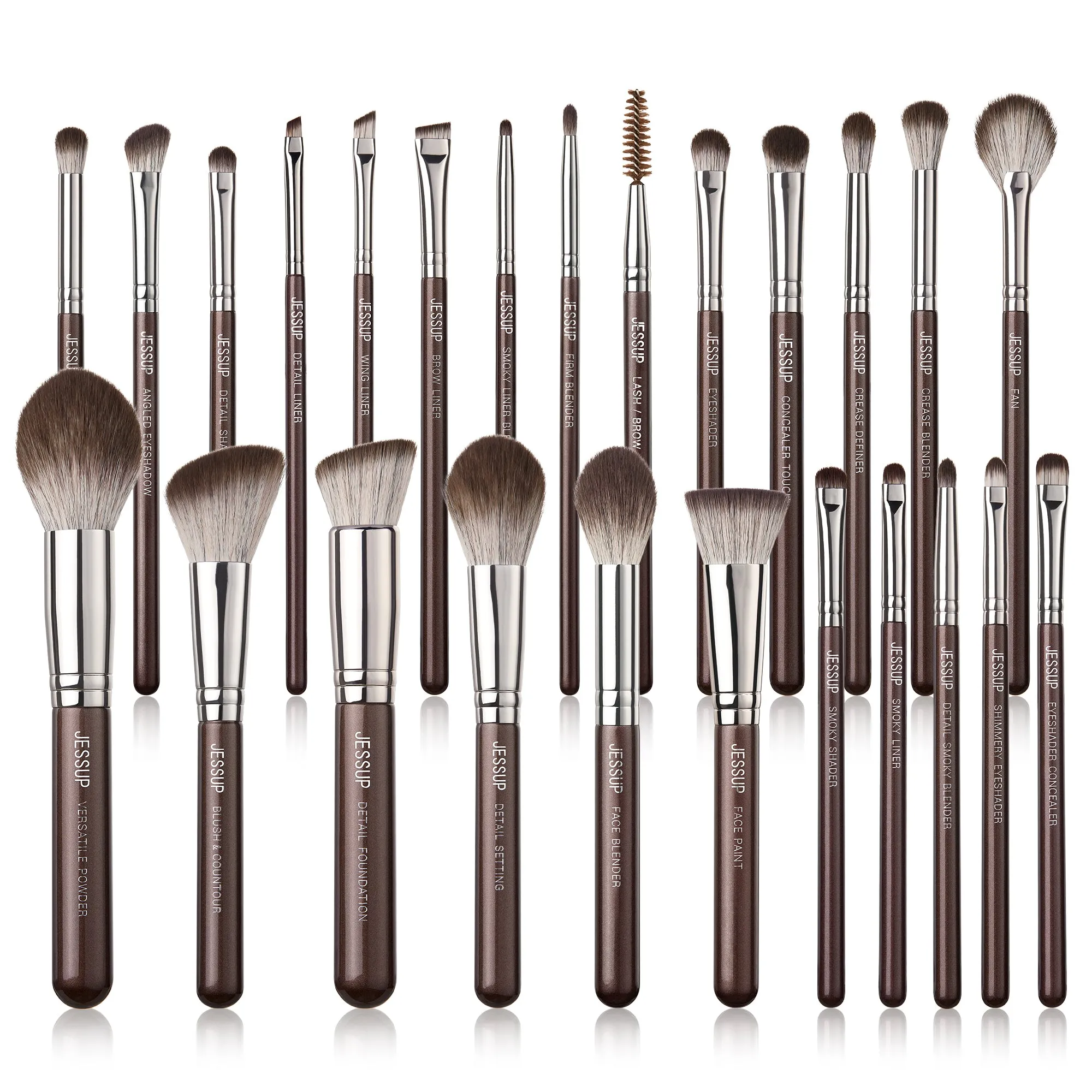 (NEW) Professional Makeup Brush Set Full Face Shimmer Brown 25pcs T511