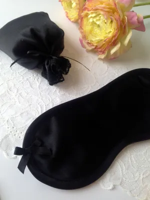 Nina Black Silk Eye Mask Gift Set