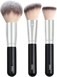 Novobey 3Pcs Makeup Brushes, Foundation Brush & Contour Brush & Powder Brush Premium Makeup Brush for Liquid, Cream, and Powder - Buffing, Blending, and Face Brush