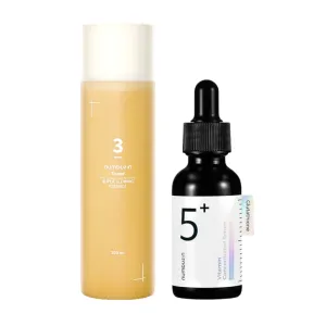 NUMBUZ:N No.3 Super Glowing Essence Toner 200ml   5  Vitamin Concentrated Serum 30ml SET