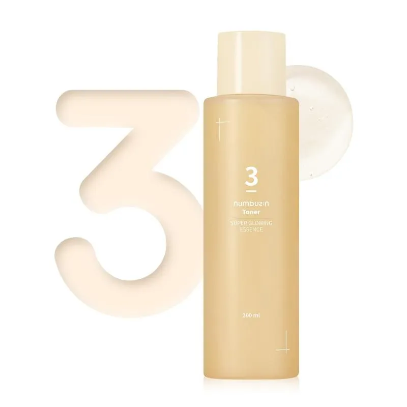 NUMBUZ:N No.3 Super Glowing Essence Toner 200ml   5  Vitamin Concentrated Serum 30ml SET