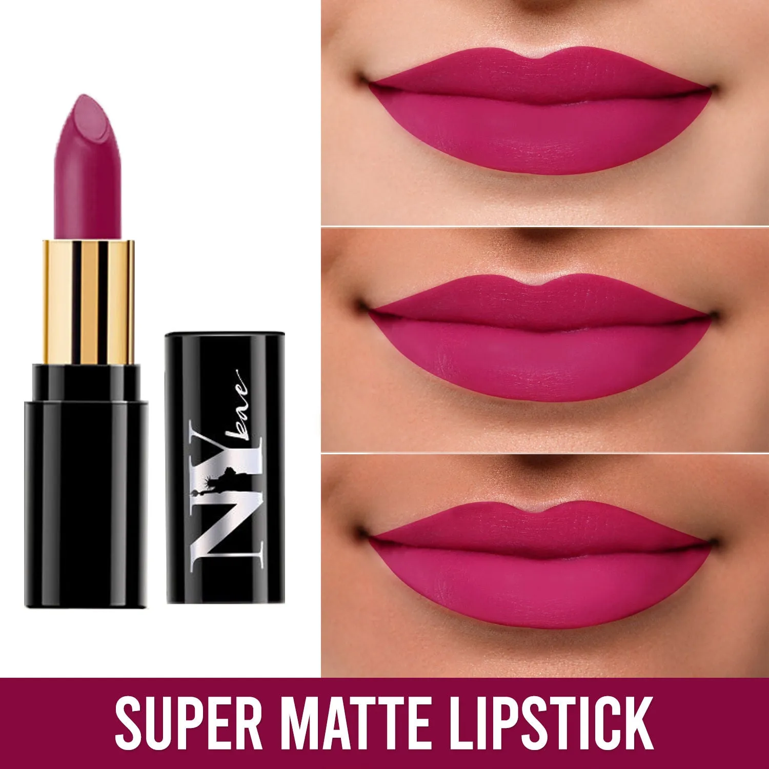 NY Bae Super Matte Lipstick - Vivacious Victoria 21 (4.2 g) | Purple | Loaded With Vitamin E | Rich Colour | Long lasting | Smudgeproof | Vegan