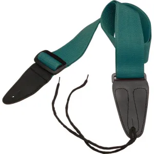 On-Stage GSA10GE Guitar Strap with Leather Ends - Green