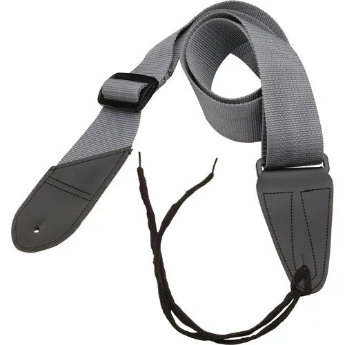 On-Stage GSA10GR Guitar Strap with Leather Ends - Gray