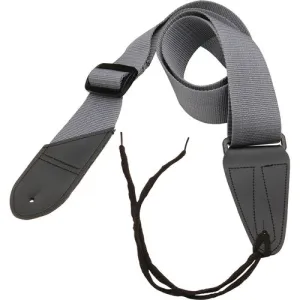On-Stage GSA10GR Guitar Strap with Leather Ends - Gray