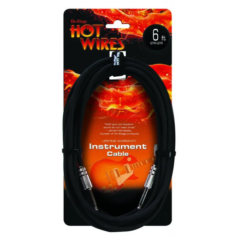 On-Stage IC-6 1/4" to 1/4" Instrument Cable - 6'