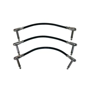 On-Stage PC506B-3PK Patch Cable with Pancake Connectors 3 Pack (Black) - 6"