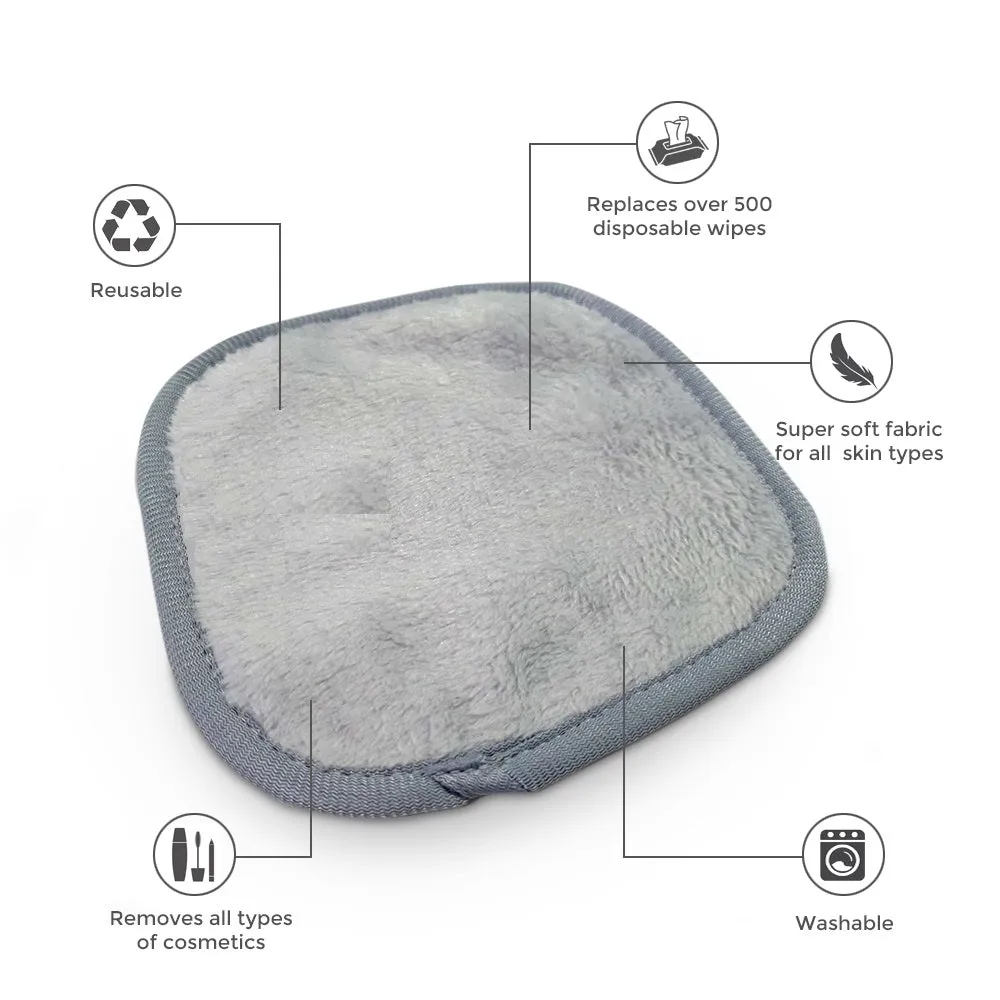 Pack Of 4 - Makeup Remover Cloth Soft Microfiber Reusable Facial Cleansing Towel- Blue