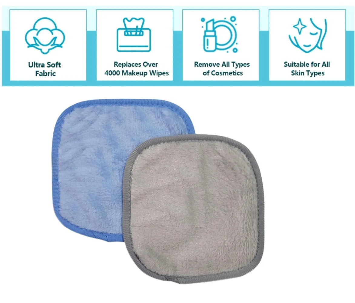 Pack Of 4 - Makeup Remover Cloth Soft Microfiber Reusable Facial Cleansing Towel-  Pink