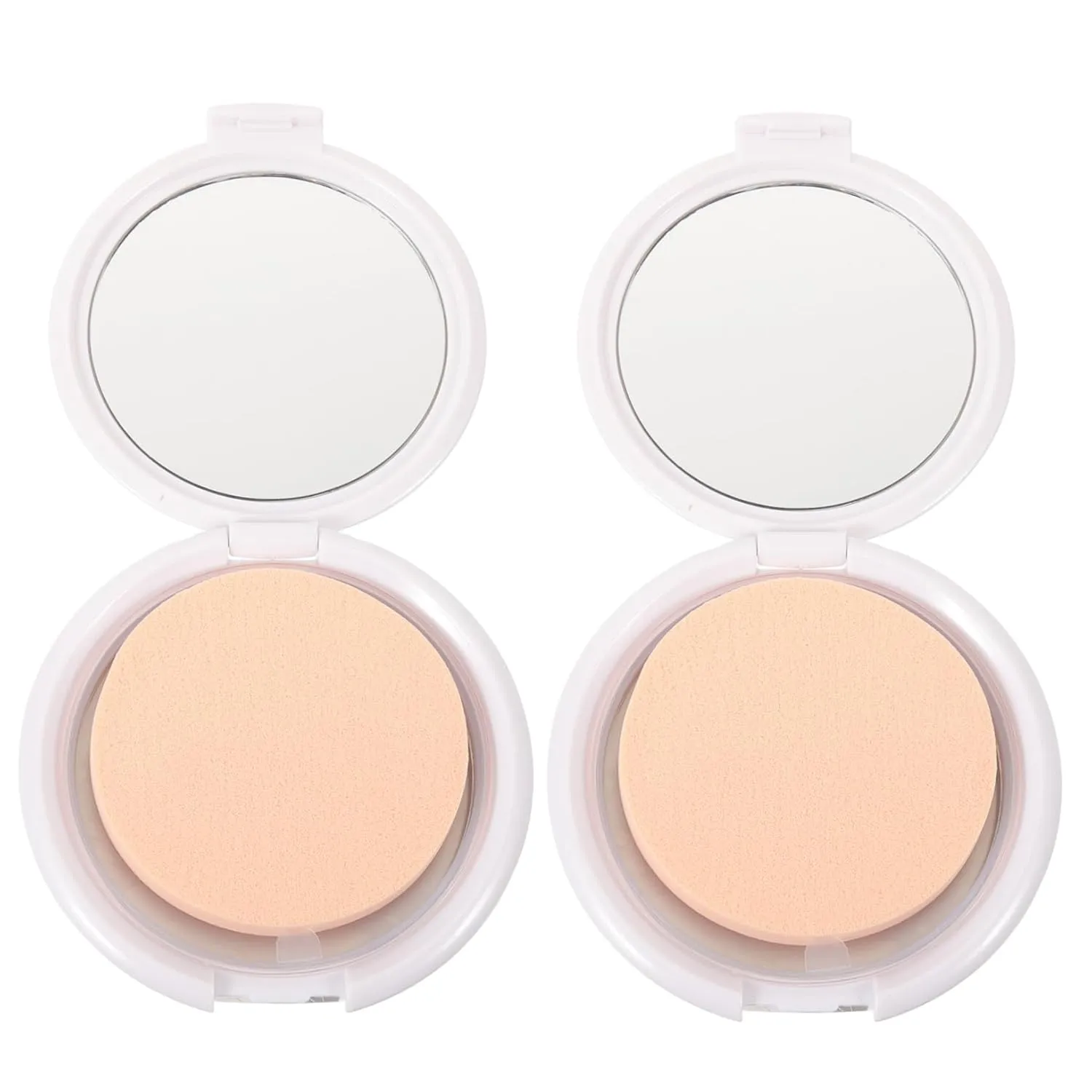 PartyKindom 2pcs Compact Powder Puff Container Cream Storage Box for Travel Refillable for Makeup for Outdoor Use School and Daily Carry